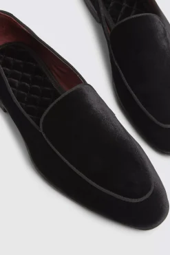 Belgravia Black Velvet Dress Slippers