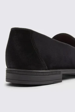 Belgravia Black Velvet Dress Slippers