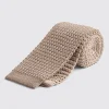 Biscuit Knitted Silk Tie