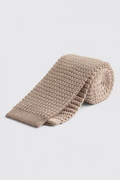 Biscuit Knitted Silk Tie