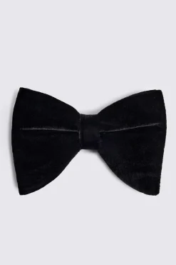Black Floppy Velvet Bow Tie