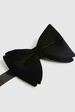 Black Floppy Velvet Bow Tie