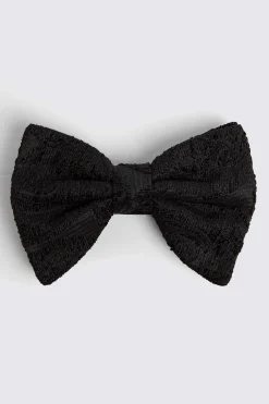 Black Floral Velvet Bow Tie