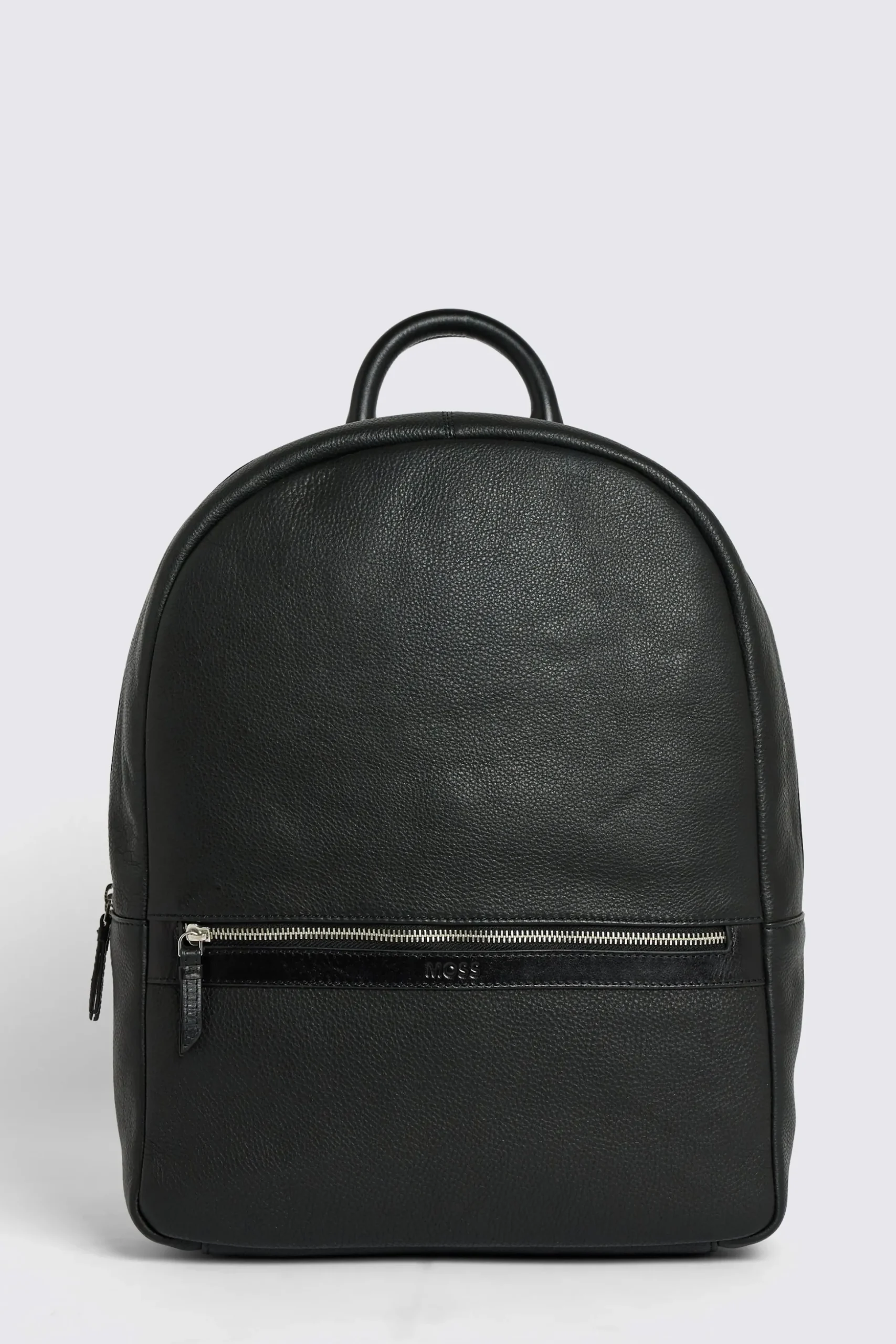 Black Grained Leather Backpack