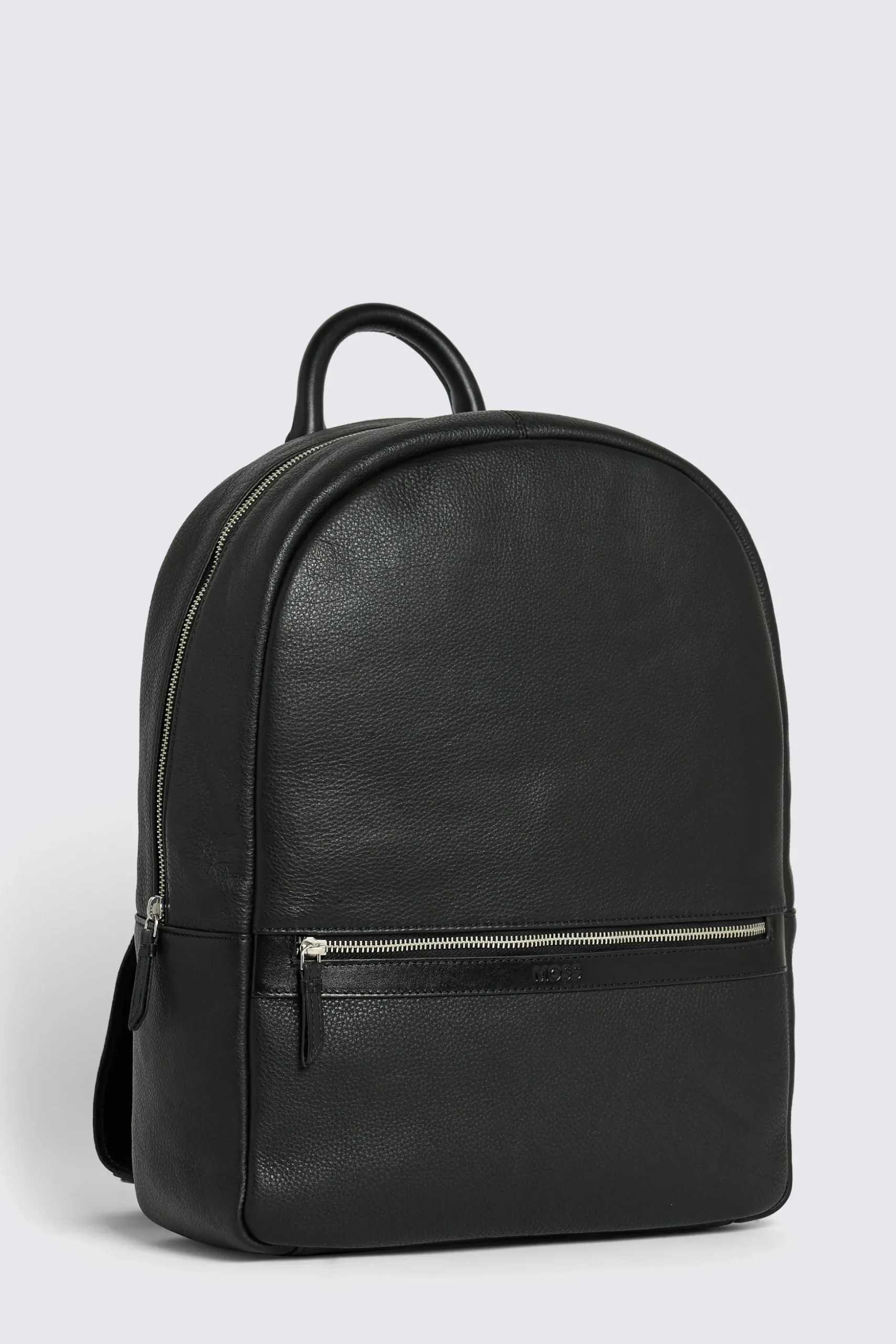 Black Grained Leather Backpack