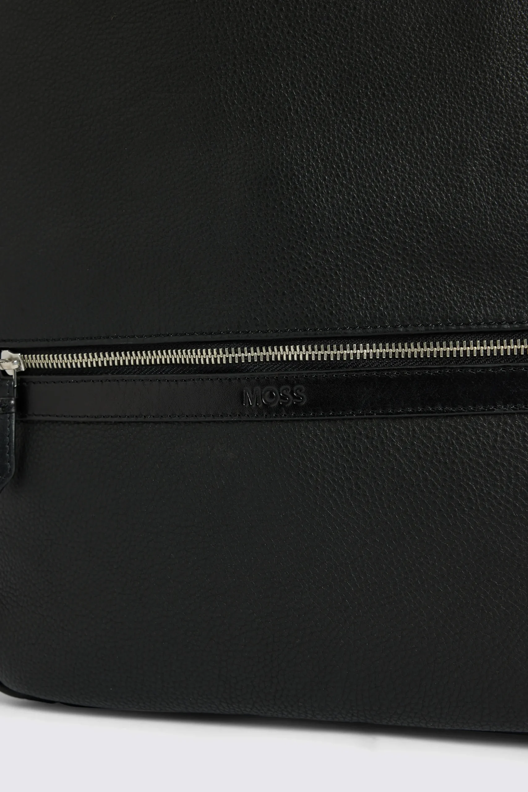 Black Grained Leather Backpack