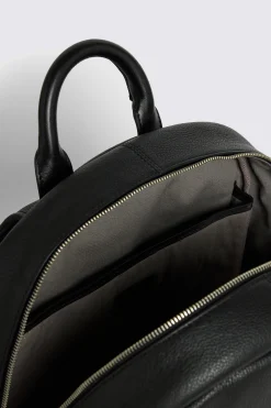 Black Grained Leather Backpack