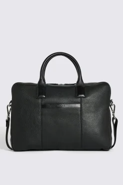 Black Grained Leather Briefcase