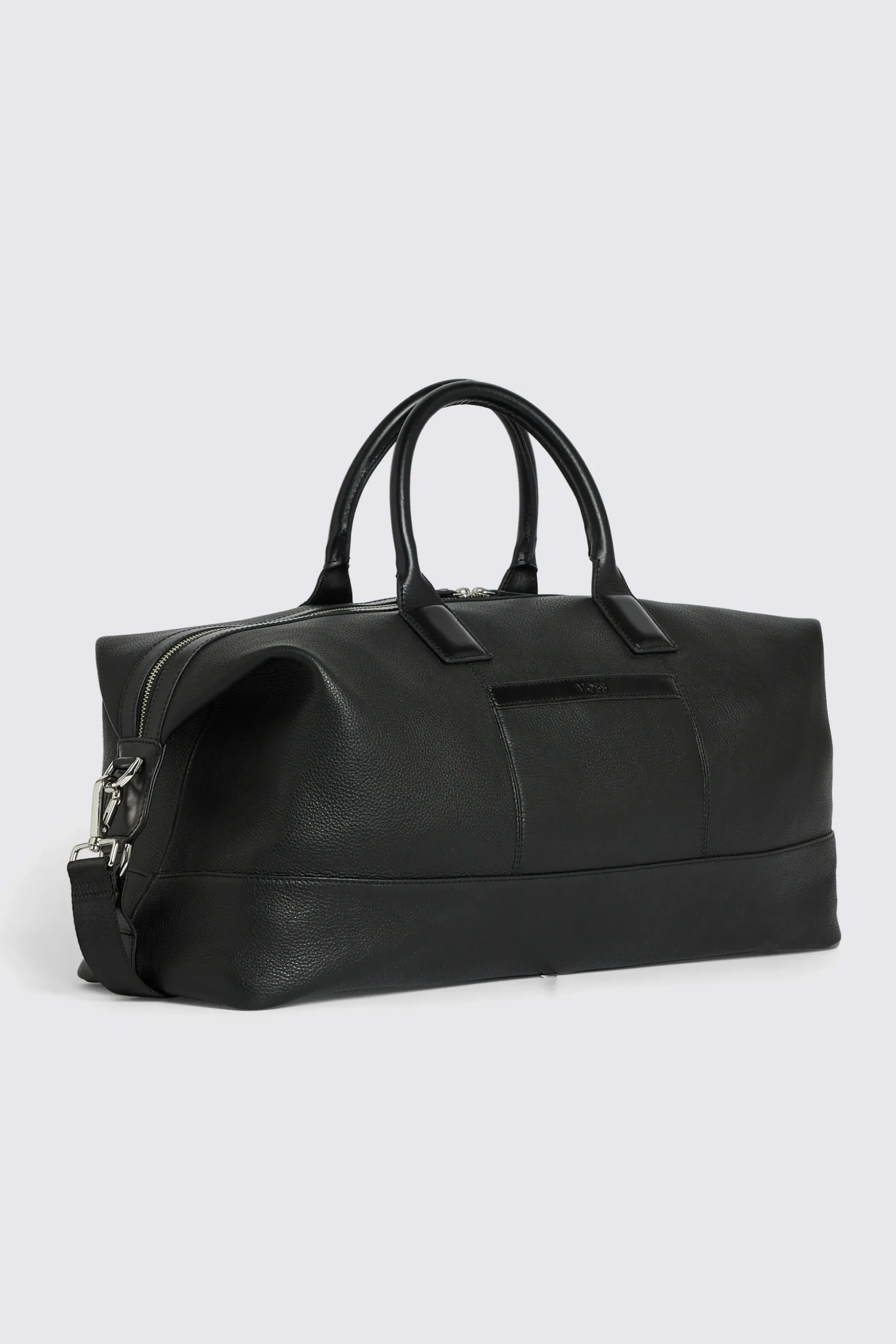 Black Grained Leather Holdall