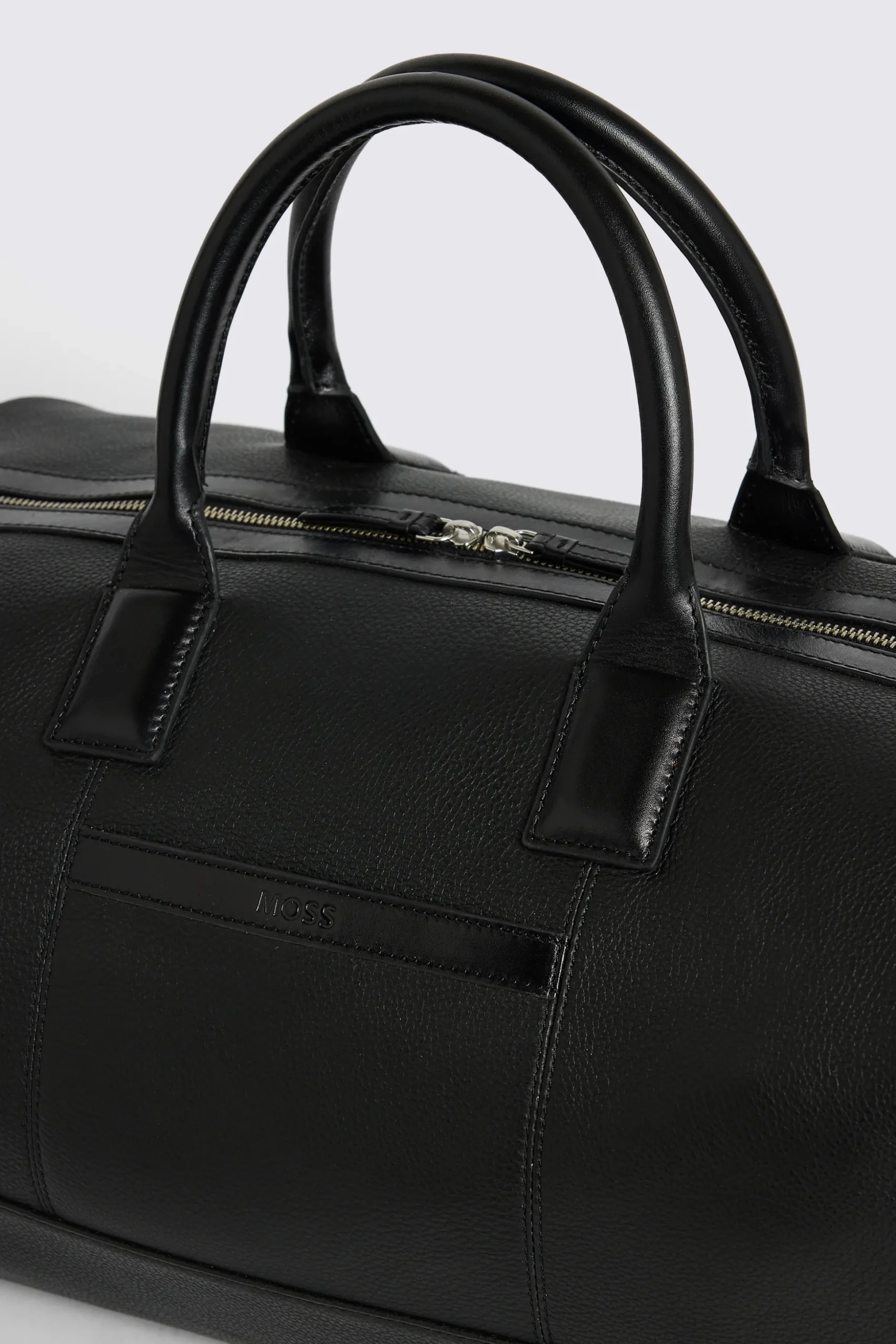 Black Grained Leather Holdall