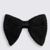 Black Knitted Silk Bow Tie