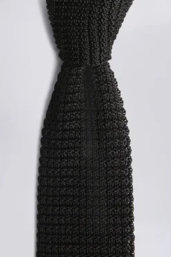 Black Knitted Silk Tie