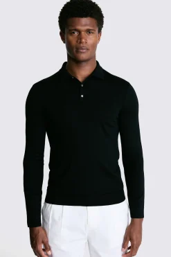 Black Merino Polo Shirt