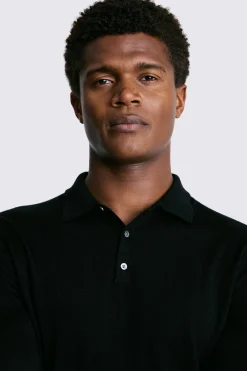 Black Merino Polo Shirt