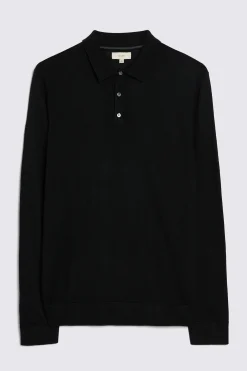 Black Merino Polo Shirt