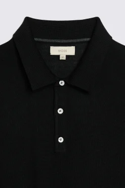 Black Merino Polo Shirt
