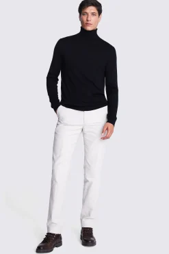 Black Merino Roll-Neck Jumper