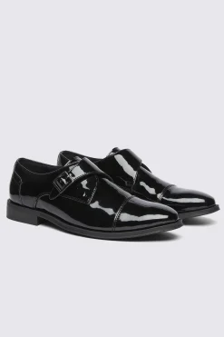 Black Patent Monk Shoes