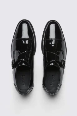 Black Patent Monk Shoes