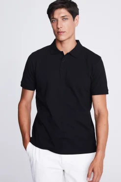Black Pique Polo Shirt