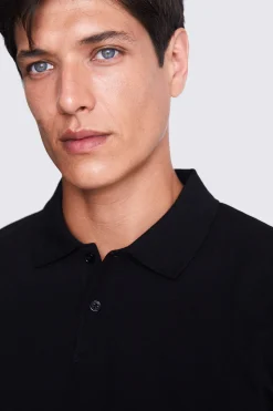 Black Pique Polo Shirt