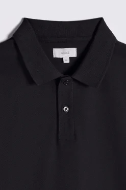 Black Pique Polo Shirt