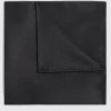 Black Silk Oxford Pocket Square