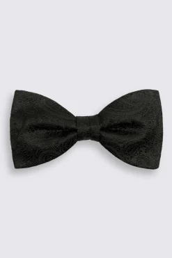 Black Silk Paisley Ready-Tie Bow Tie