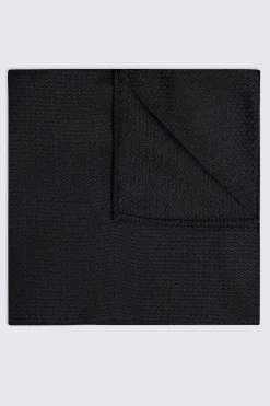 Black Silk Semi-Plain Pocket Square