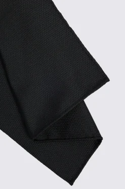 Black Silk Semi-Plain Pocket Square
