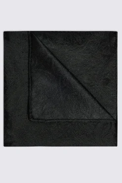 Black Wedding Paisley Pocket Square