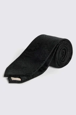 Black Wedding Paisley Tie