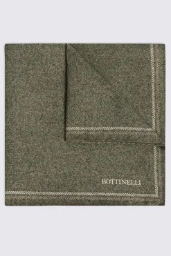 Bottinelli Sage Semi Plain Pocket Square