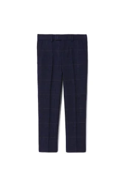 Boys Navy Black Check Suit