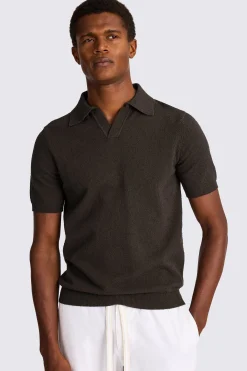 Brown Bouclé Skipper Polo