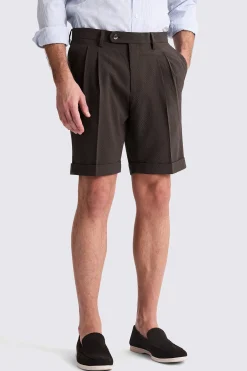 Brown Seersucker Shorts
