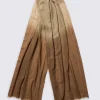 Brown Silk Blend Ombré Scarf