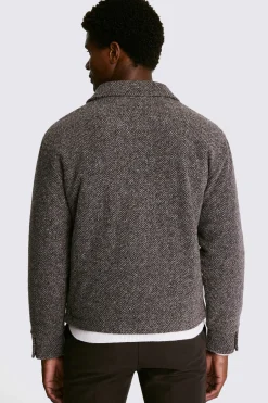 Brown Tweed Zip Jacket