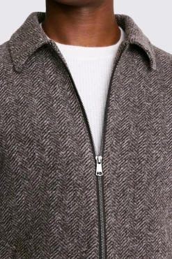 Brown Tweed Zip Jacket