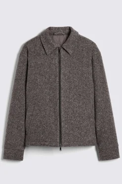 Brown Tweed Zip Jacket