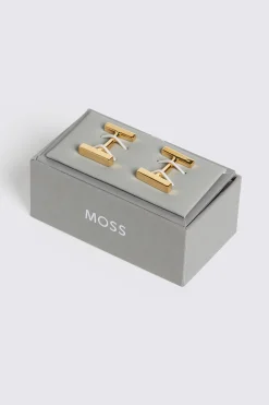 Brushed Gold Bar Cufflink