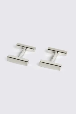 Brushed Silver Bar Cufflink