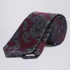 Burgundy & Navy Paisley Silk Tie