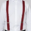 Burgundy Clip-On Braces