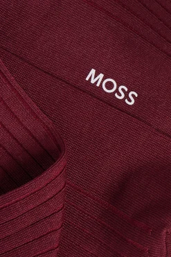 Burgundy Fine Ribbed Socks