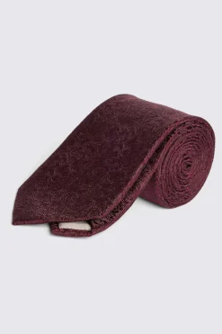 Burgundy Floral Swirl Silk Tie