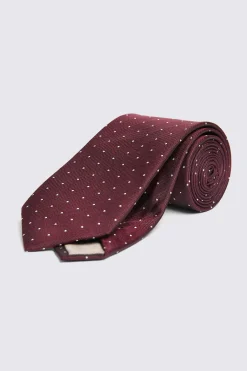 Burgundy Silk Pindot Tie