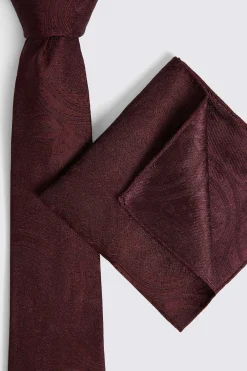 Burgundy Wedding Paisley Tie