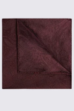 Burgundy Wedding Paisley Pocket Square