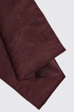 Burgundy Wedding Paisley Pocket Square